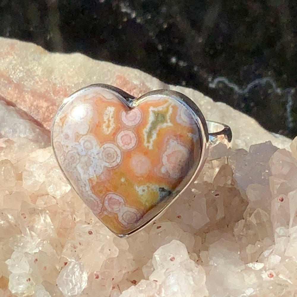 JASPER HEART 925 STERLING SILVER RING, SIZE 8.25